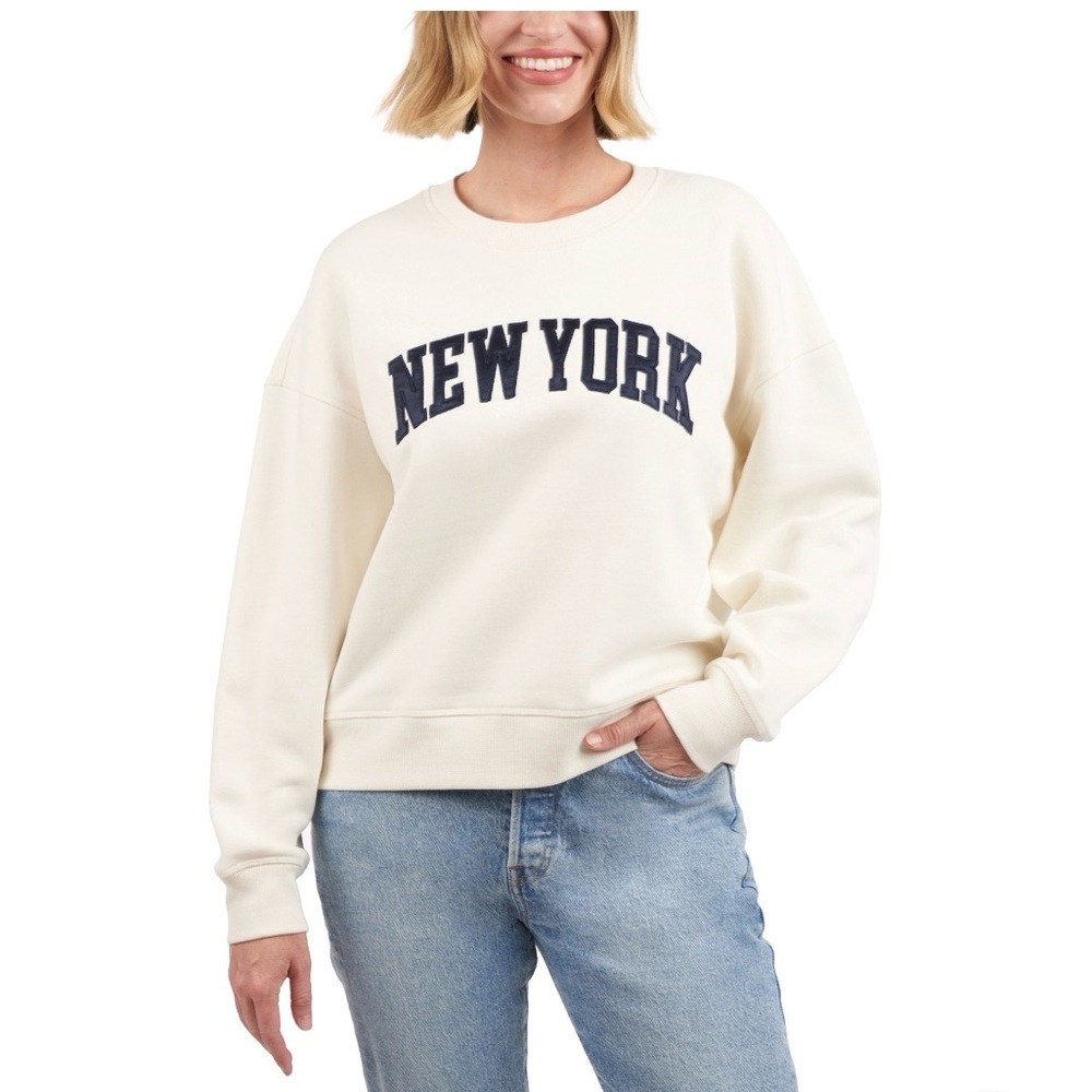 Elle Sport Cream 'New York' Graphic Sweatshirt